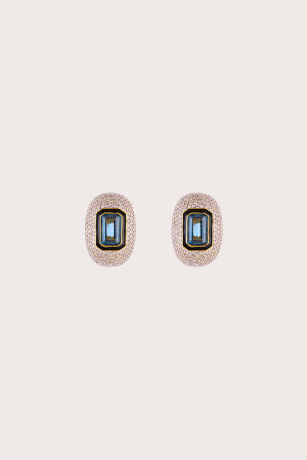 Sublime Misi Pave Crystal Acqua Hoop Earrings