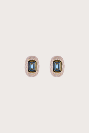 Sublime Misi Pave Crystal Acqua Hoop Earrings