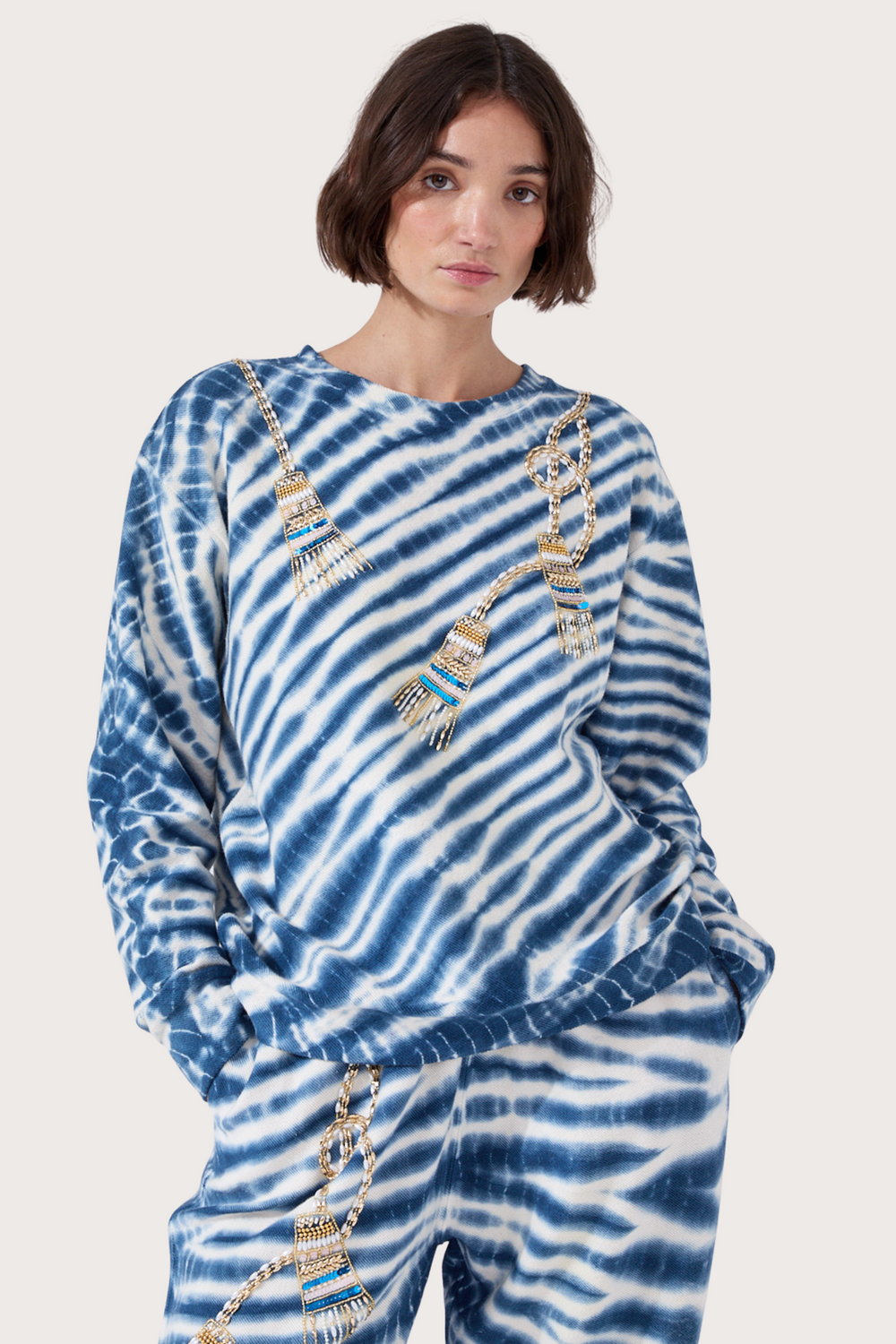 Tassel Beaded Sweatshirt