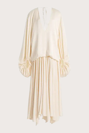 Kimora Satin Dress in Ivory