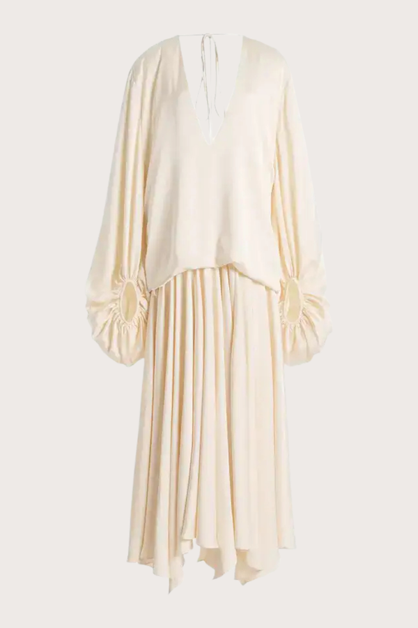 Kimora Satin Dress in Ivory