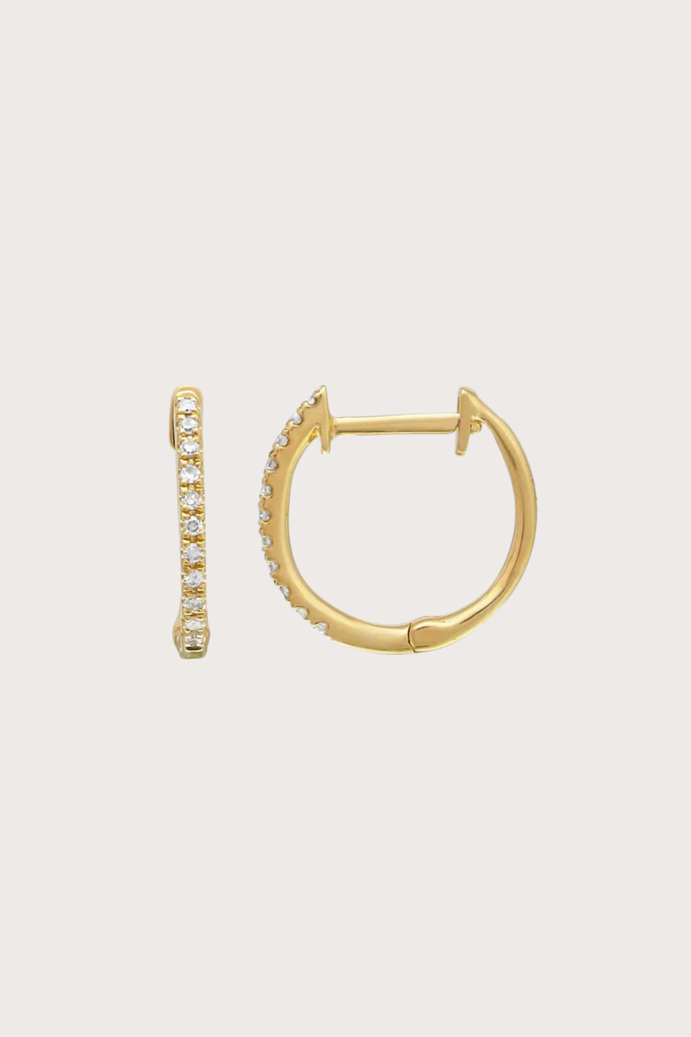 14K Gold Vermeil 12mm Pavé Huggies