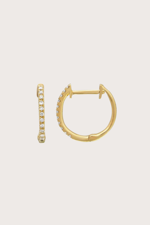 14K Gold Vermeil 12mm Pavé Huggies