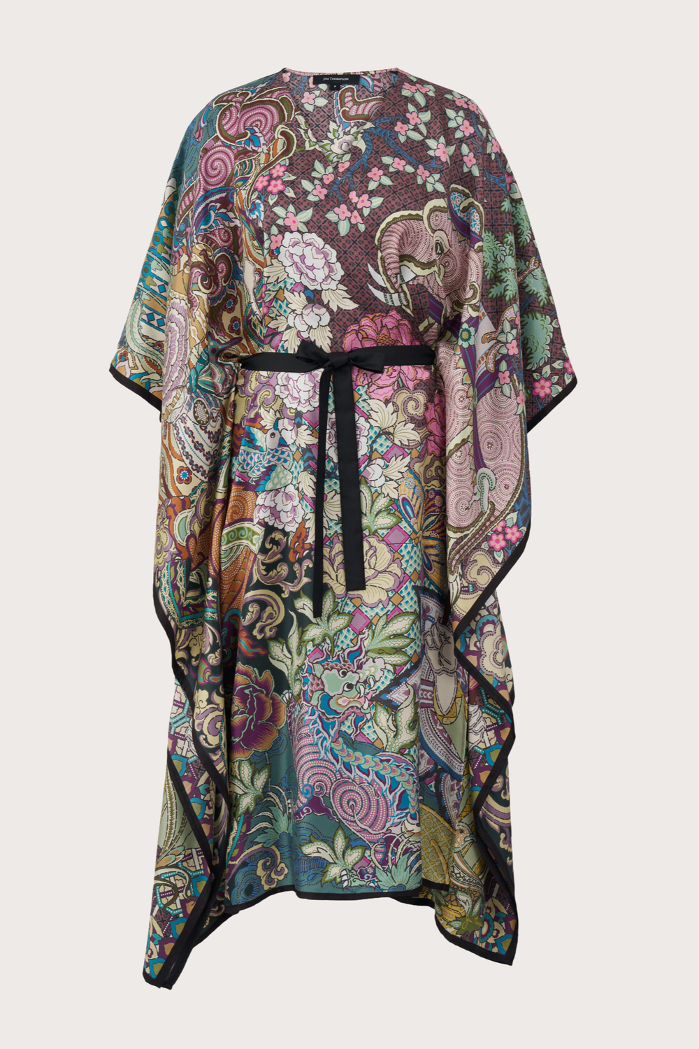 Grand Shadow Play Silk Wrap Kaftan