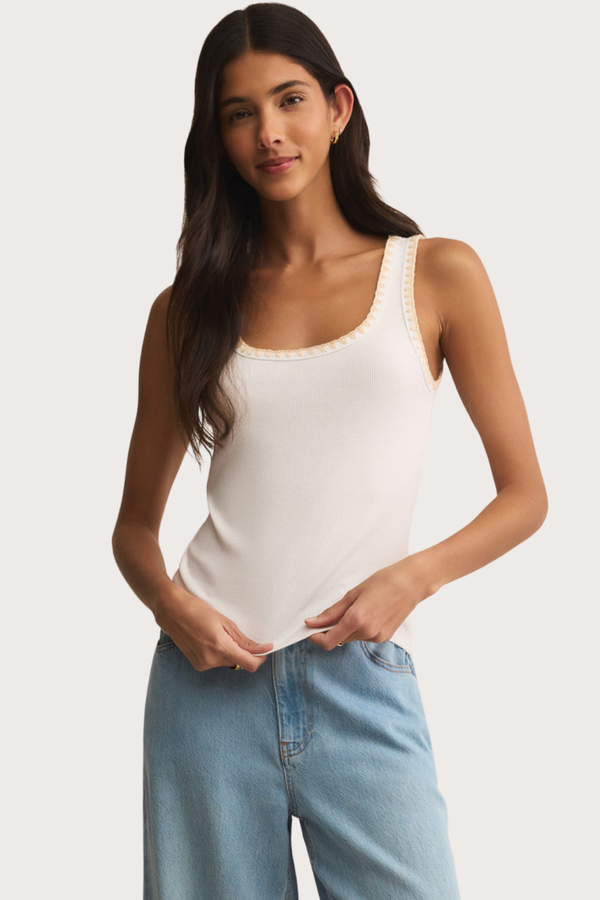 Jaidynn Rib Tank - White