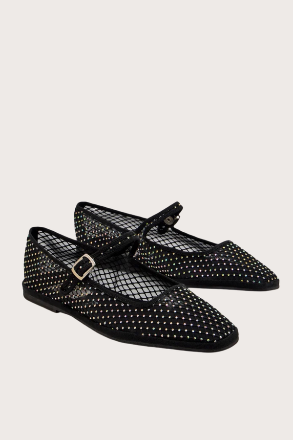 Bambinetta Rhinestone Fishnet - Black