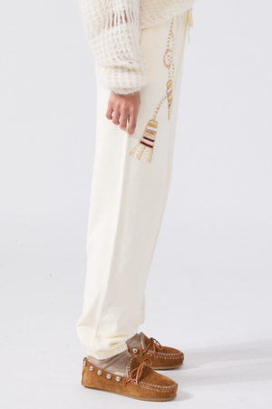 Tassel Beaded Sweatpants