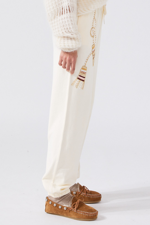 Tassel Beaded Sweatpants