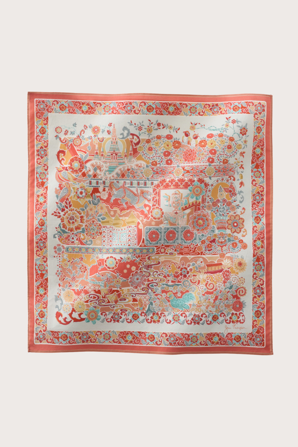 The Colorful Tiles Pink Handkerchief