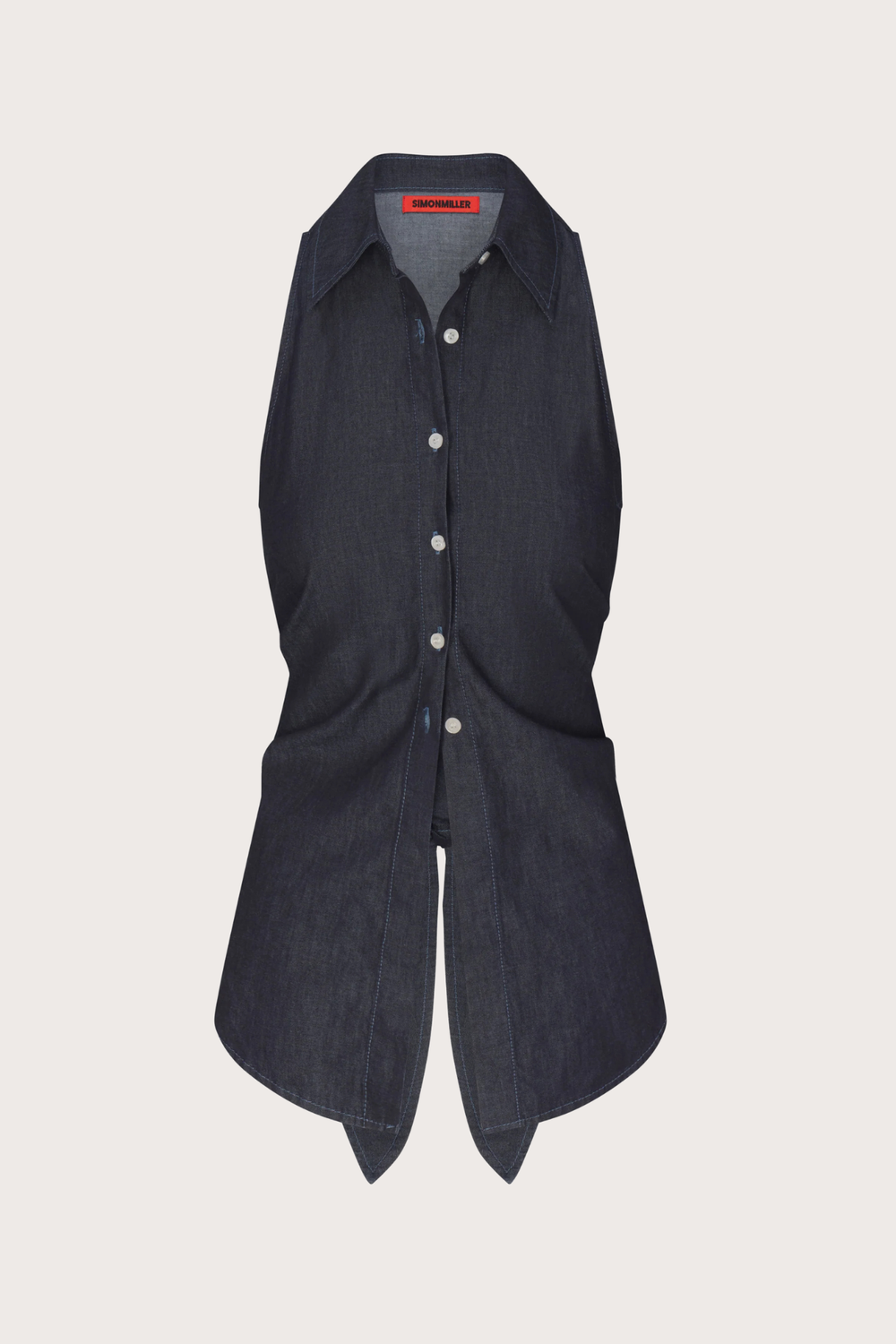 Loch Sleeveless Chambray Button Up Indigo