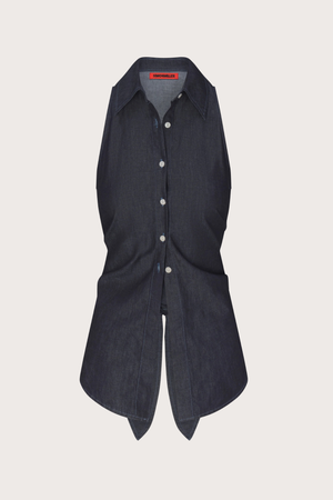 Loch Sleeveless Chambray Button Up Indigo