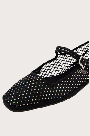 Bambinetta Rhinestone Fishnet - Black