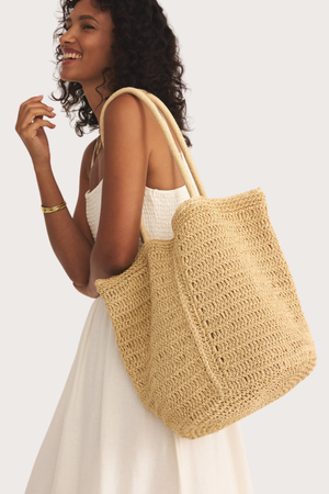 Las Lomas Straw Bag in Beige
