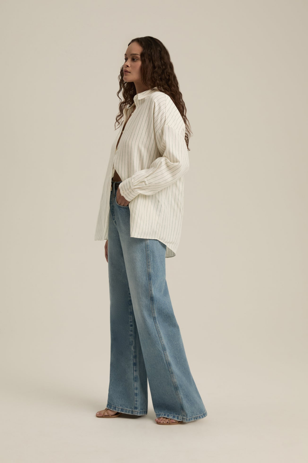 The Ex-Boyfriend Shirt in Emerald Stripe