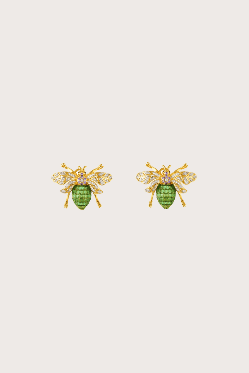 Ziki Bee Emerald Stud Earrings