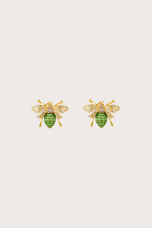 Ziki Bee Emerald Stud Earrings