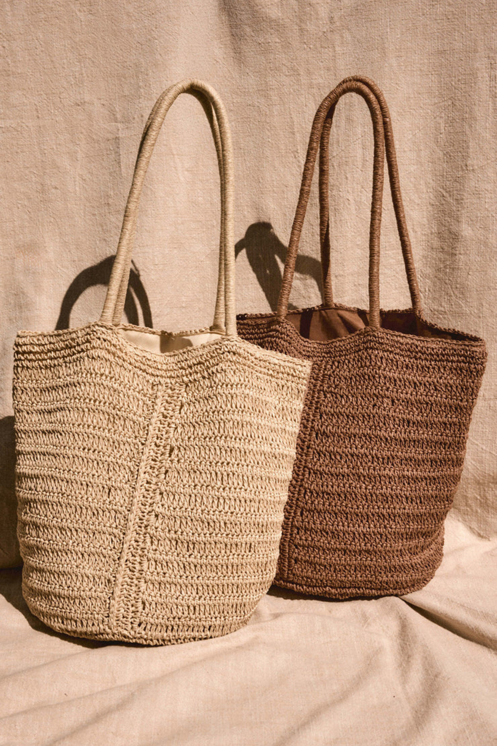 Las Lomas Straw Bag in Beige
