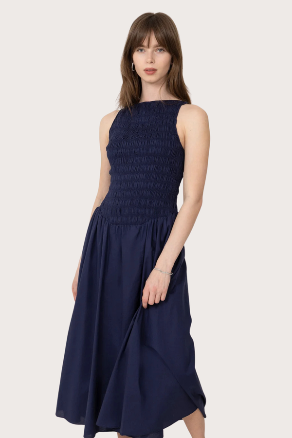Luce Midi Dress in Vintage Navy
