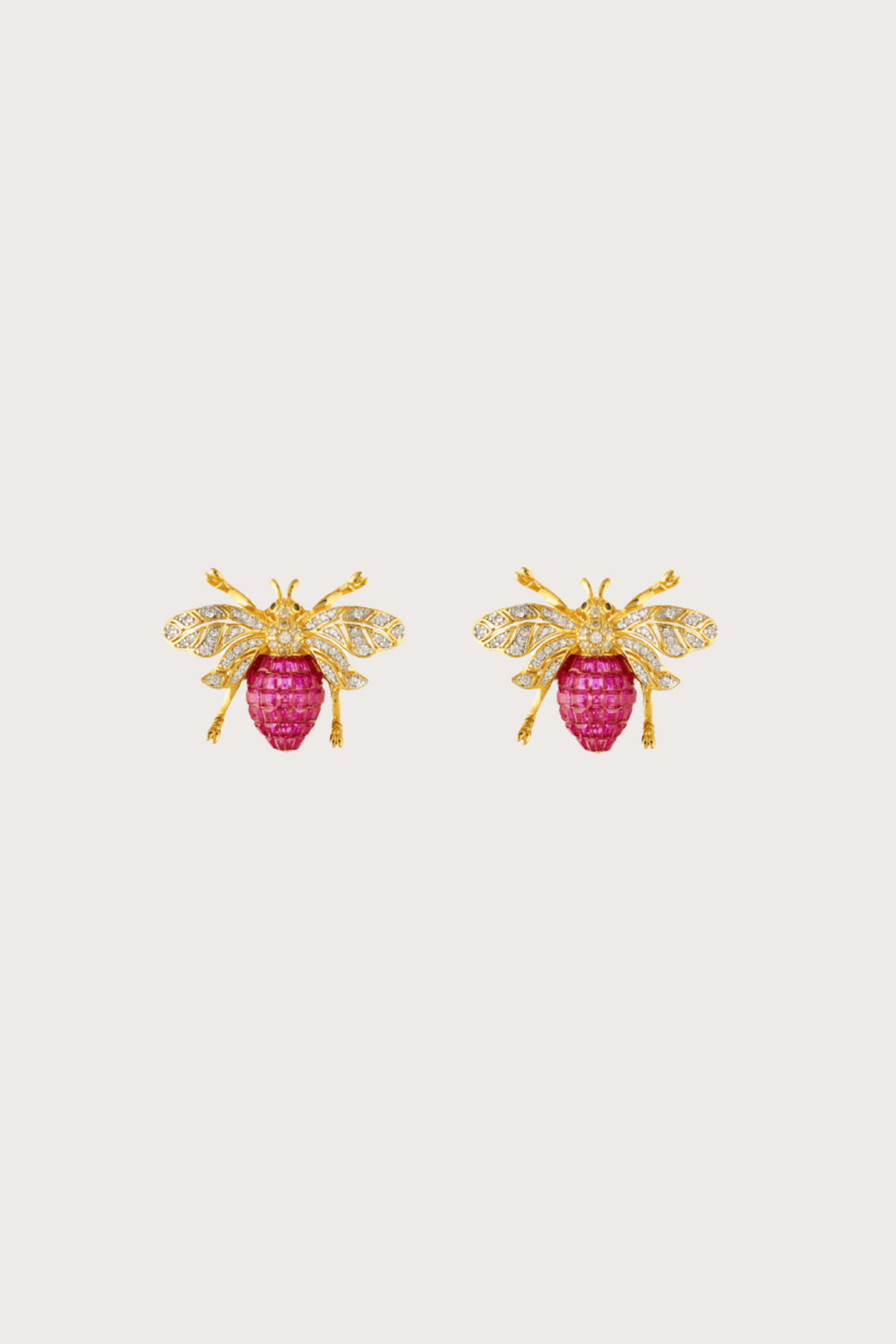 Ziki Bee Ruby Stud Earrings