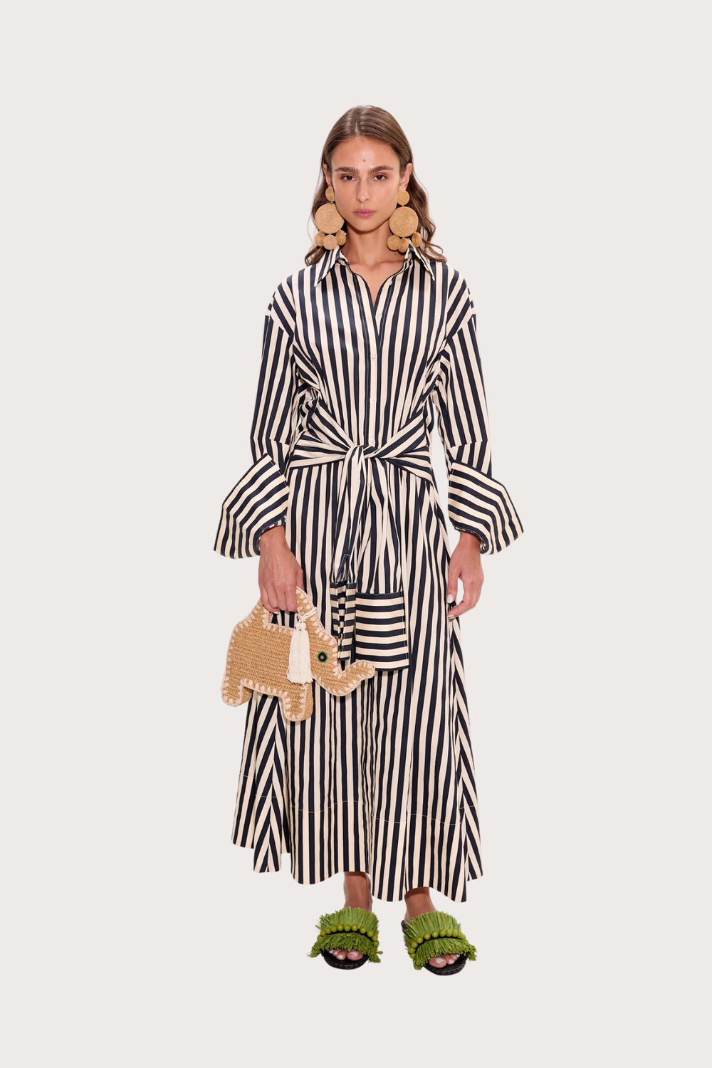 Inna Poplin Maxi Dress in Black & White