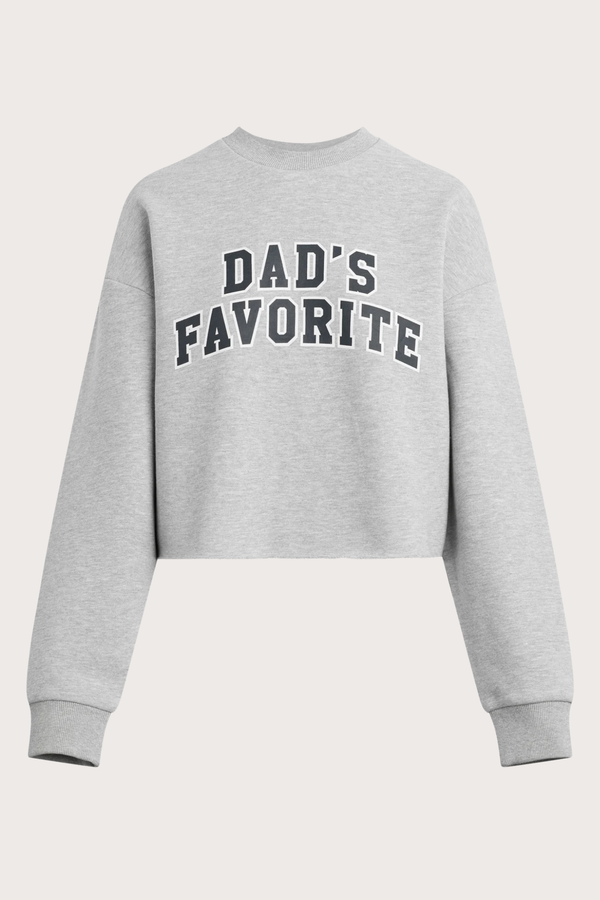 The Cropped Dad's Favorite Sweatshirt in Heather Grey