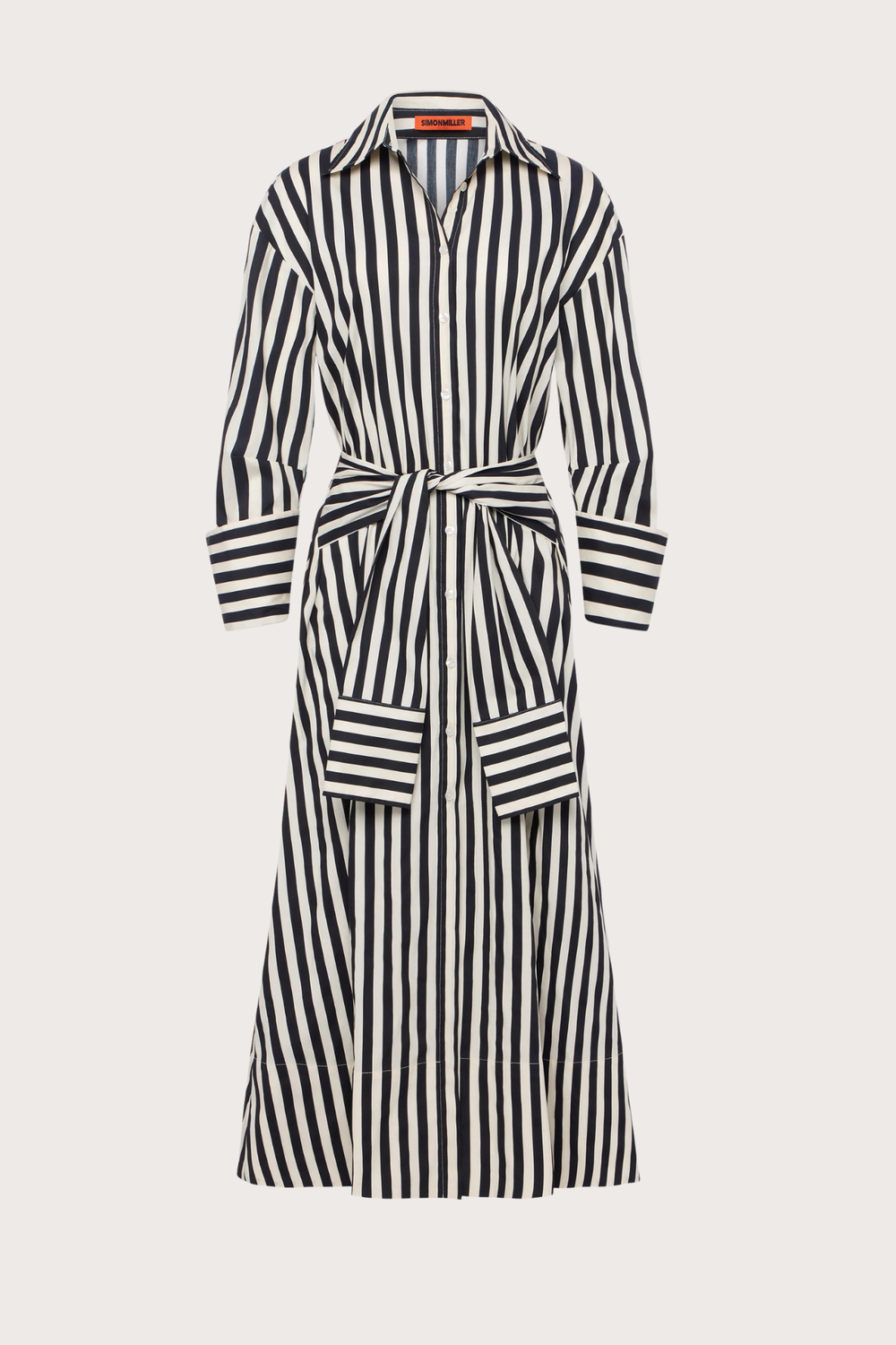 Inna Poplin Maxi Dress in Black & White