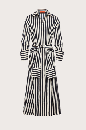 Inna Poplin Maxi Dress in Black & White