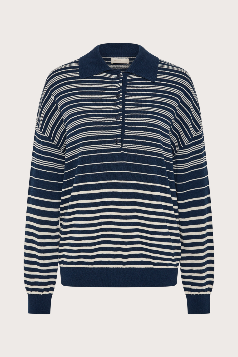 Harlow Ovesized Polo-Navy Cream