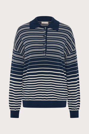 Harlow Ovesized Polo-Navy Cream