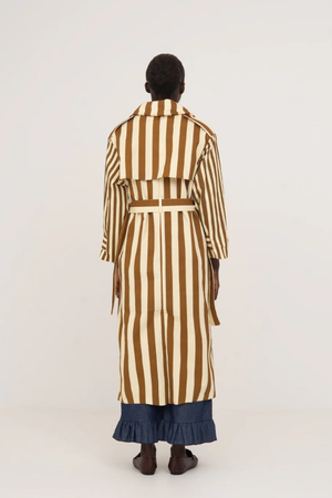 Elevator Striped Oversize Trench Coat