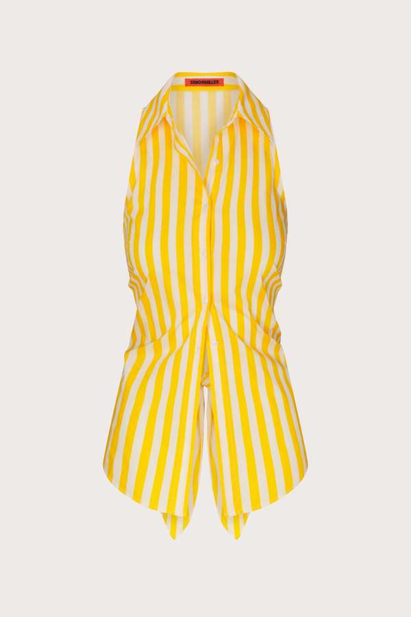 Loch Sleeveless Poplin Button Up in Sungold