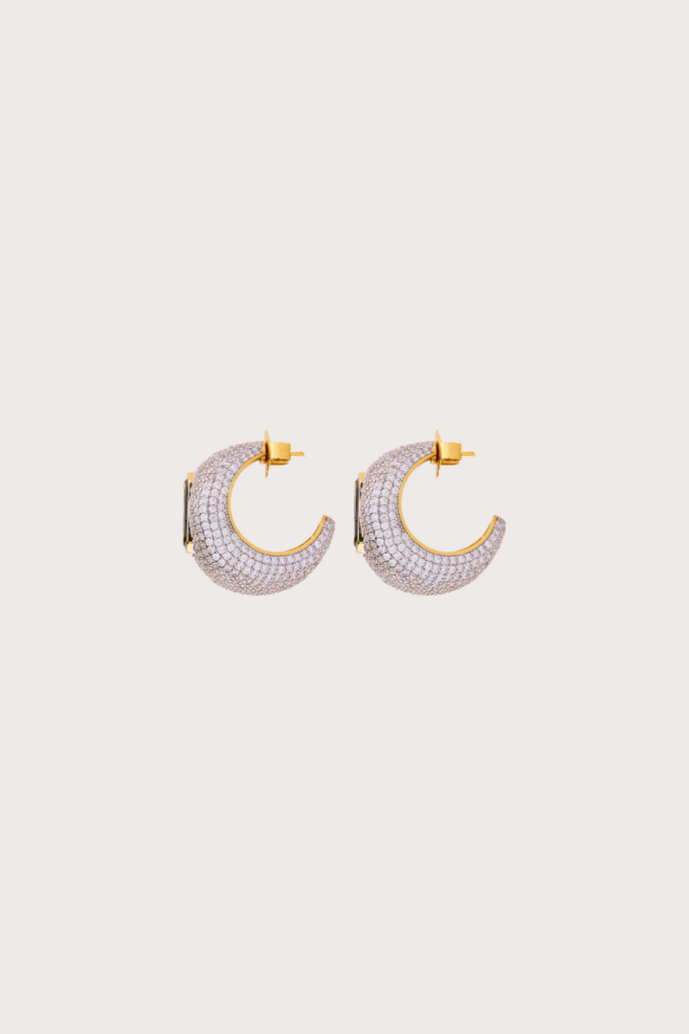 Sublime Misi Pave Crystal Acqua Hoop Earrings