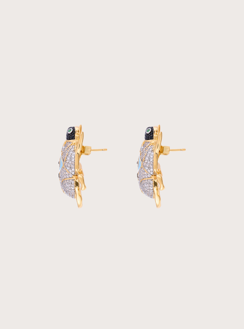 Delirio Anka Crystal Acqua Stud Earrings