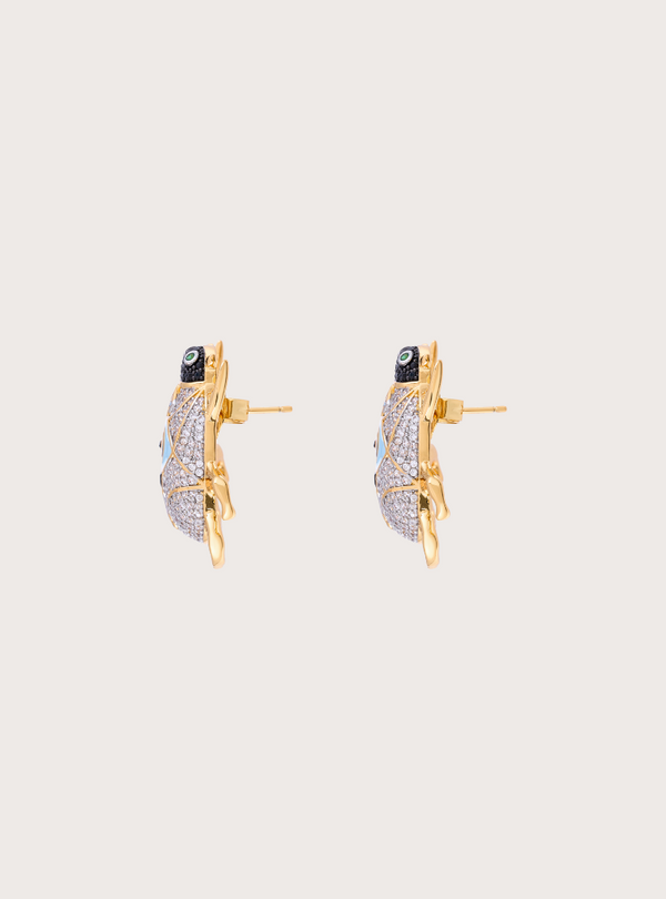 Delirio Anka Crystal Acqua Stud Earrings