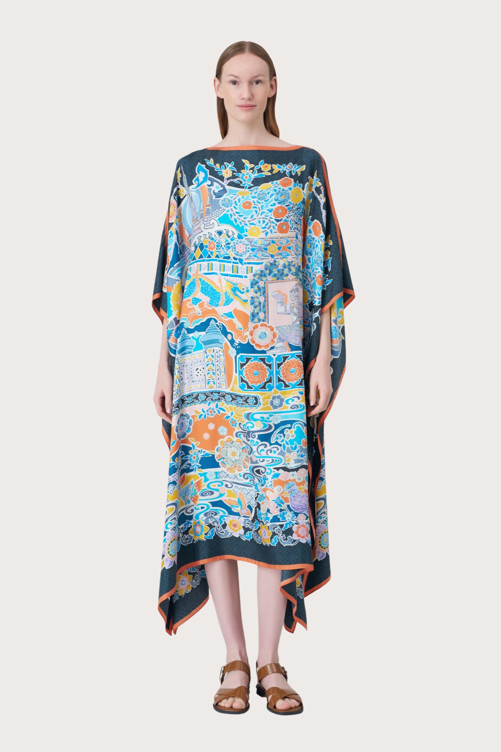 The Colorful Tiles Silk Kaftan