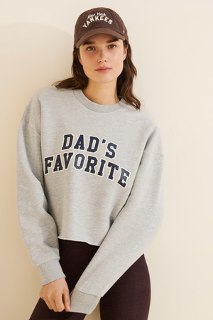 The Cropped Dad's Favorite Sweatshirt in Heather Grey
