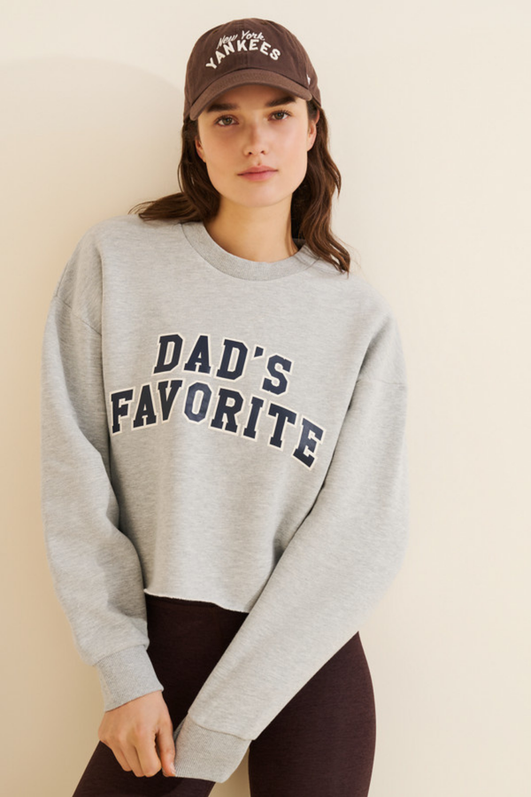 The Cropped Dad's Favorite Sweatshirt in Heather Grey