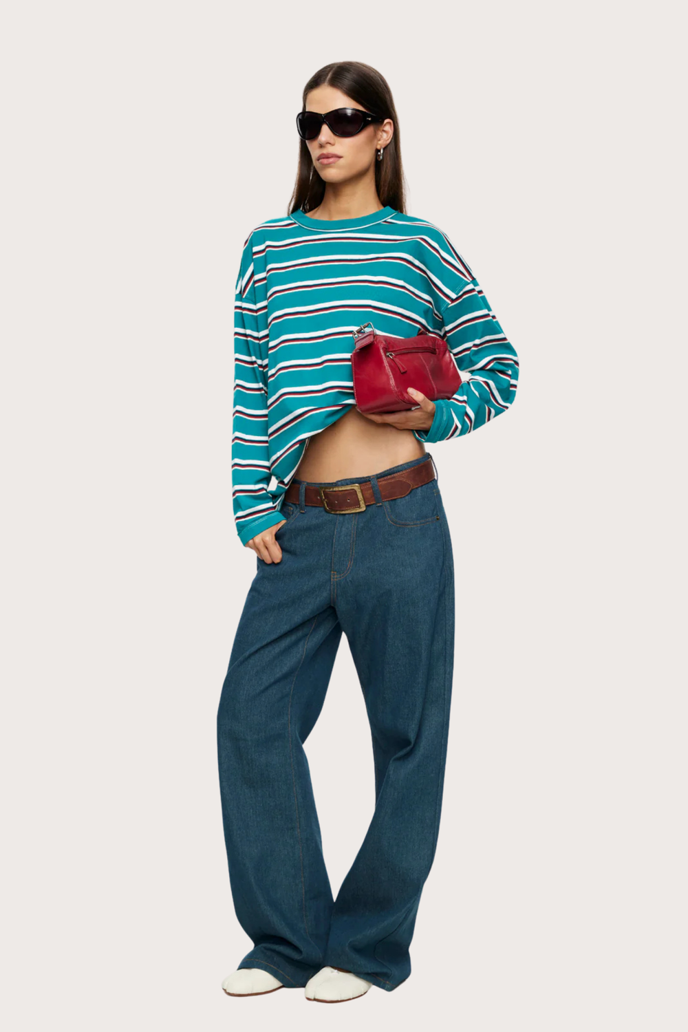 Horizon Long Sleeve in Forrest Stripe