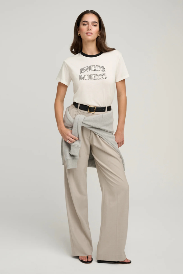 The Collegiate Classic Tee in Ivory Black