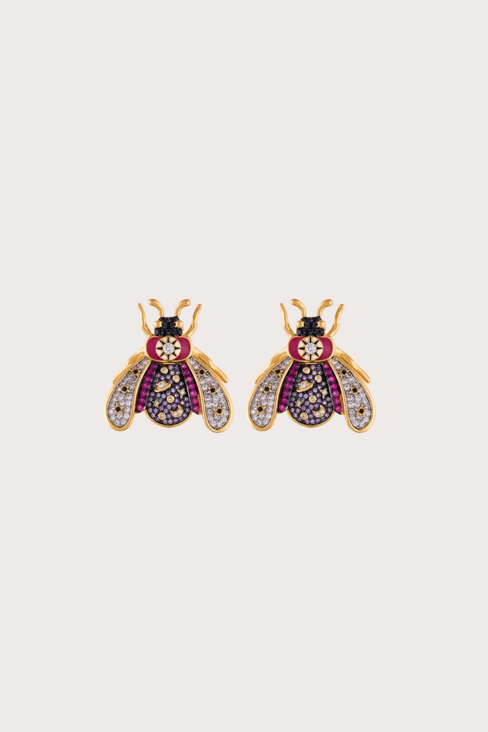 Vespa Happi Amethyst Granate Stud Earrings