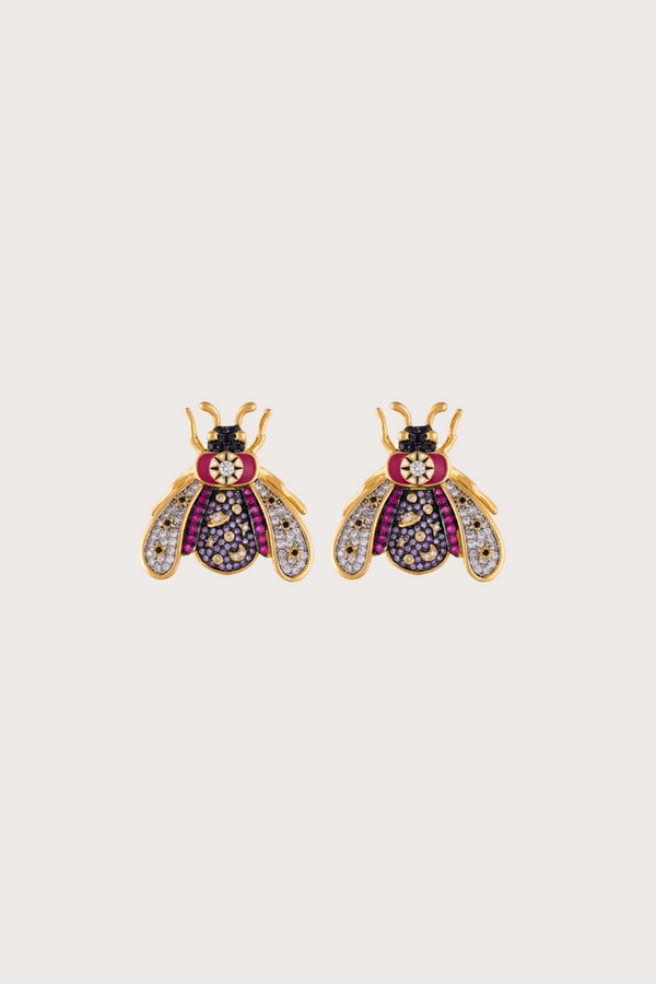 Vespa Happi Amethyst Granate Stud Earrings