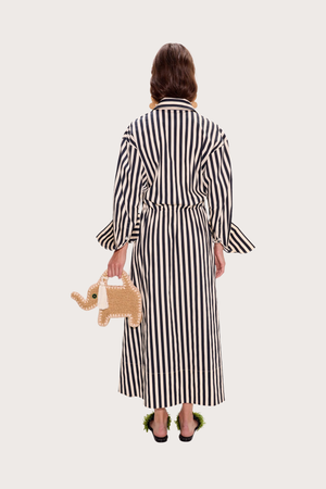 Inna Poplin Maxi Dress in Black & White