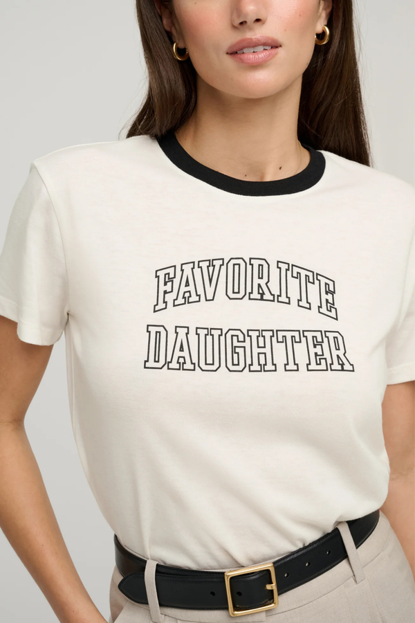 The Collegiate Classic Tee in Ivory Black