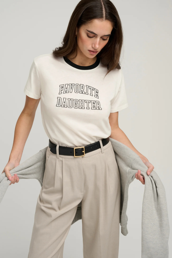The Collegiate Classic Tee in Ivory Black