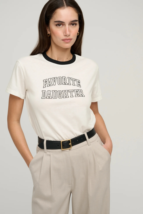 The Collegiate Classic Tee in Ivory Black