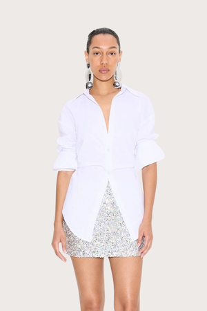 Loch Poplin Button Up in Macadamia