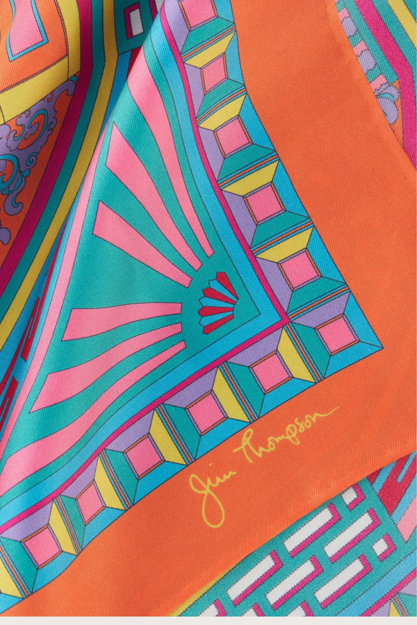 Shape of Jim Thompson House Silk Scarf in Orange