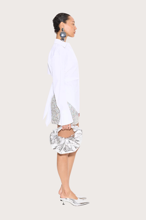 Loch Poplin Button Up in Macadamia