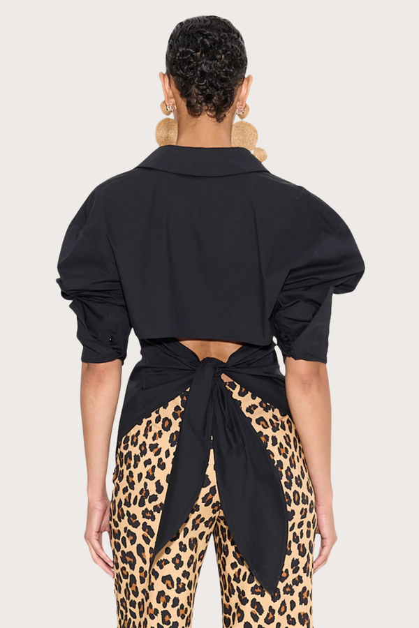 Loch Poplin Button Up in Black