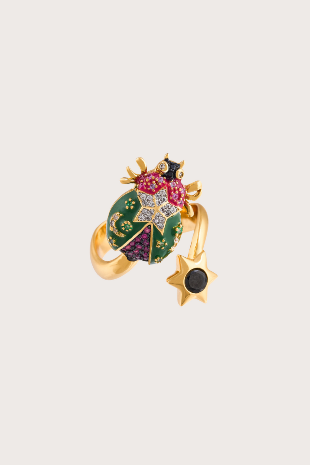 Thea Green Granate Ring